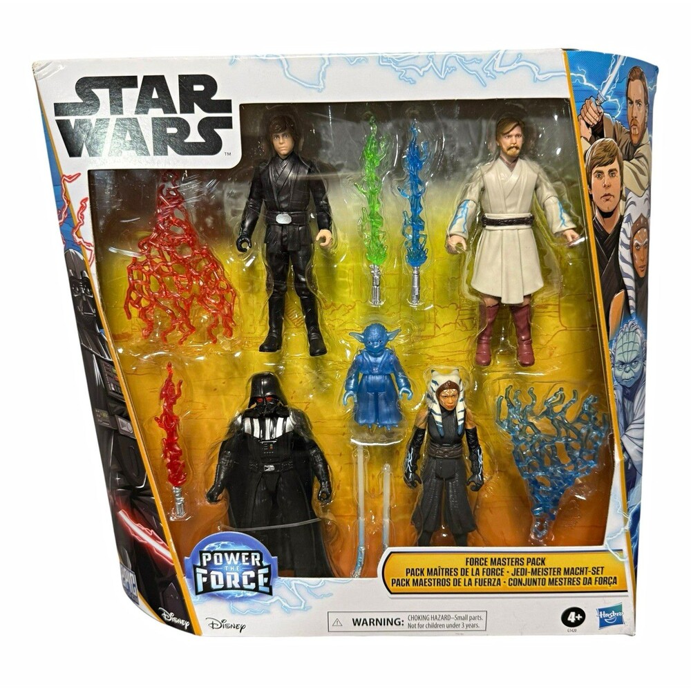 Star Wars Force Masters Pack Vader Luke Ahsoka Obi-Wan Yoda 5 Figures New